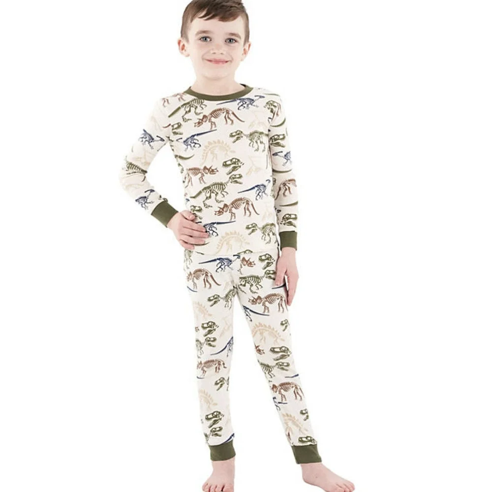 Members Mark Dinosaur Pajama Set Boys 2T Dino Shirt Pants Snug Fit Mix and Match
